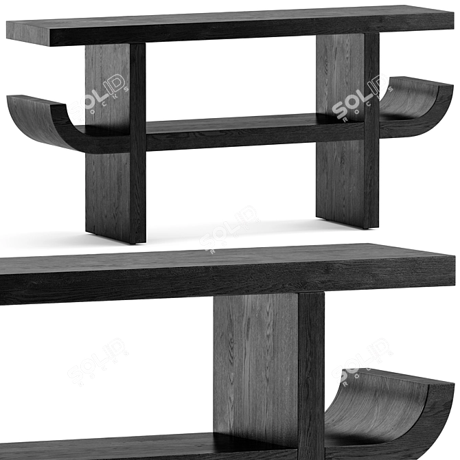 Dual-Material CB2 Console Table 3D model image 1