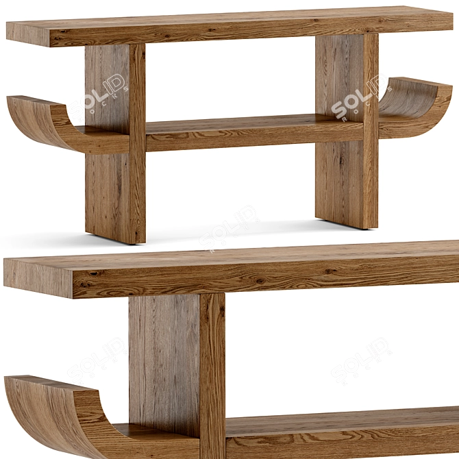 Dual-Material CB2 Console Table 3D model image 2