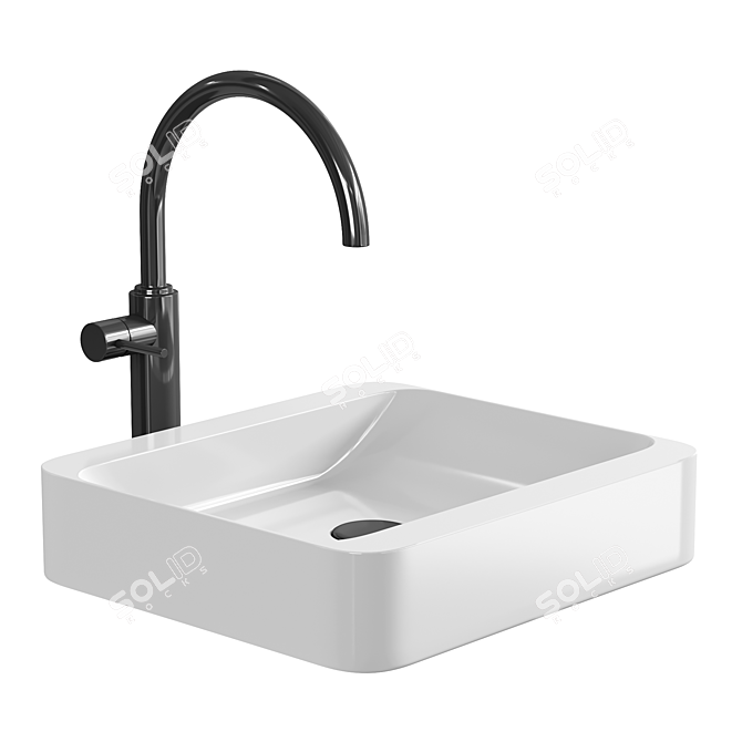 Geneva Washbasin: Elegant Bathroom Essential 3D model image 2