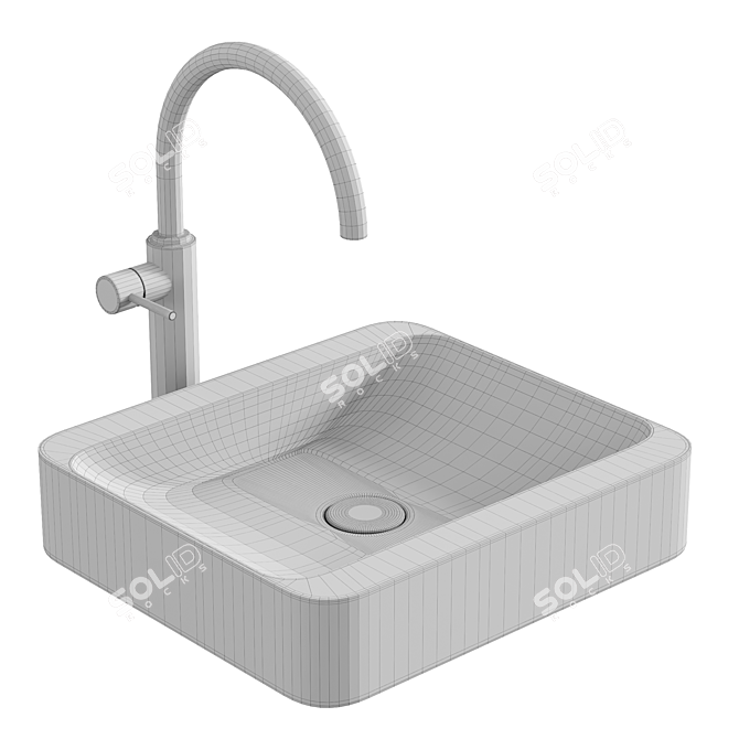 Geneva Washbasin: Elegant Bathroom Essential 3D model image 3