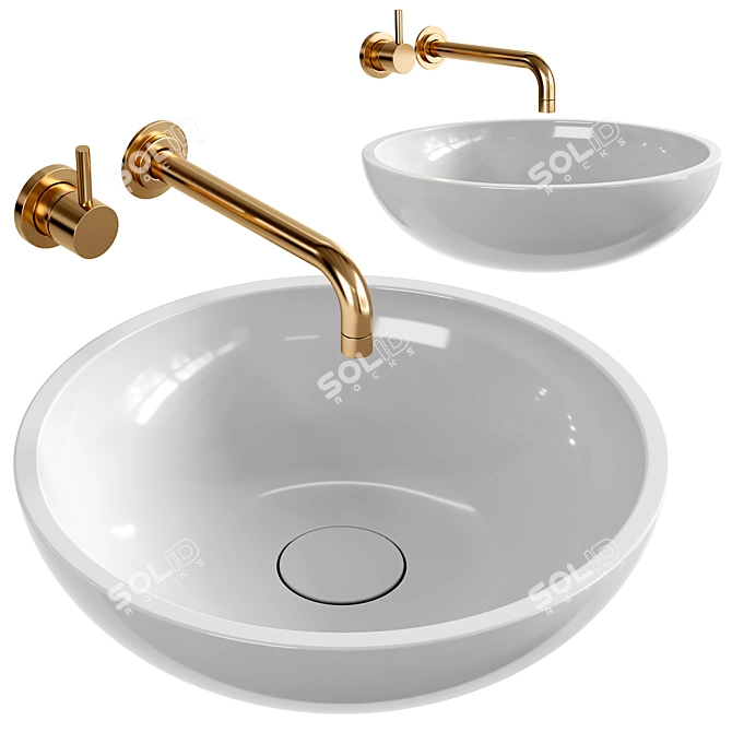 Elegance Defined: Palermo Washbasin 3D model image 1