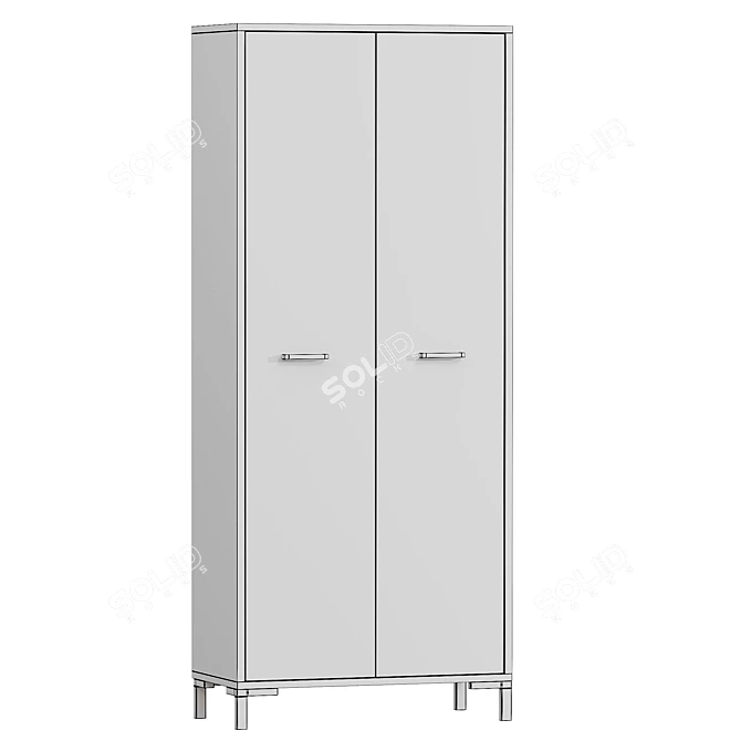 Cleveland-2 Wood Wardrobe Furniture 3D model image 2