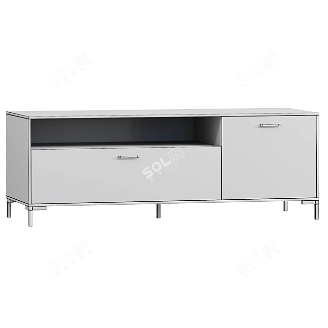 Cleveland Wood TV Stand 3D model image 2