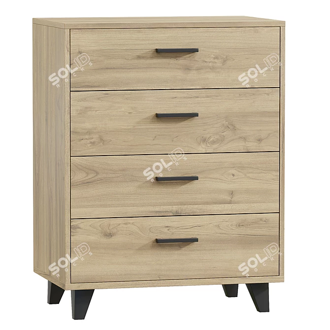 Oakland-1 Irish Oak Chest 3D model image 1