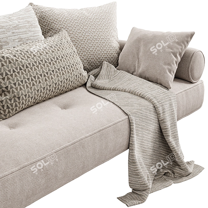 Cozy Window Seat Pillows Set 3D model image 5