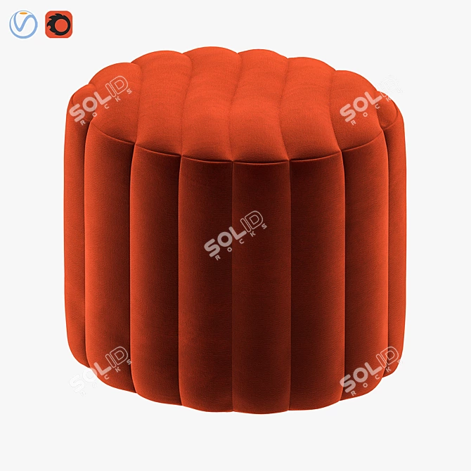 Stylish Round Pouf by Wittmann 3D model image 1