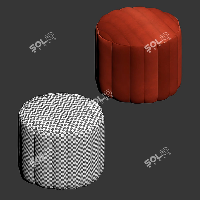 Stylish Round Pouf by Wittmann 3D model image 4