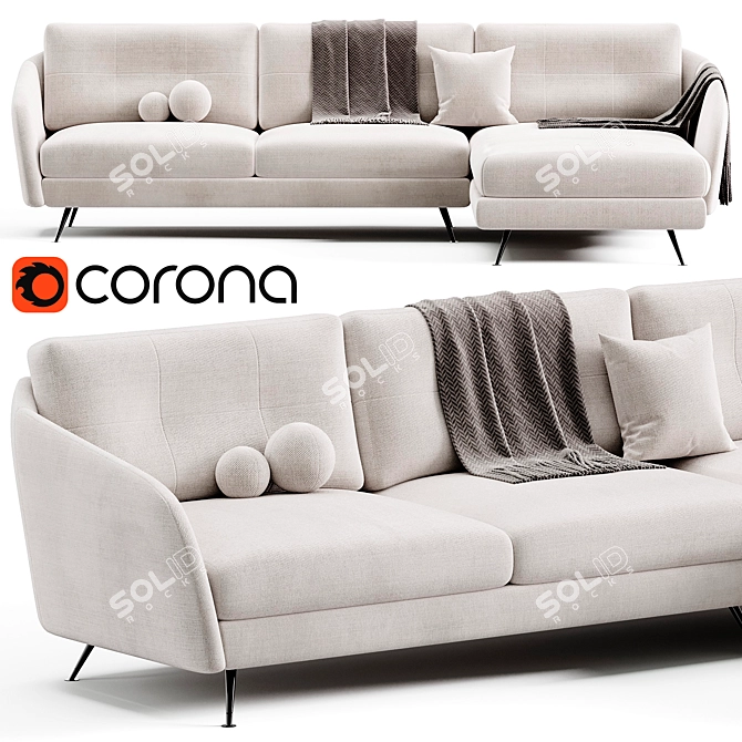 Valentini Duke Sectional Sofa 3D model image 2