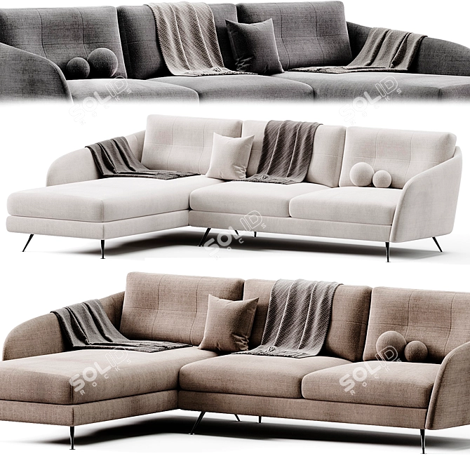 Valentini Duke Sectional Sofa 3D model image 3