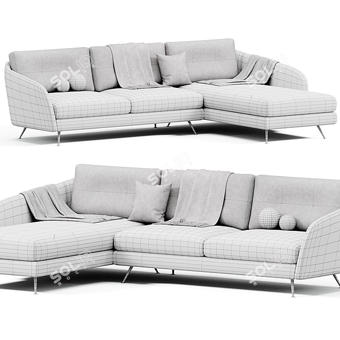 Valentini Duke Sectional Sofa 3D model image 4