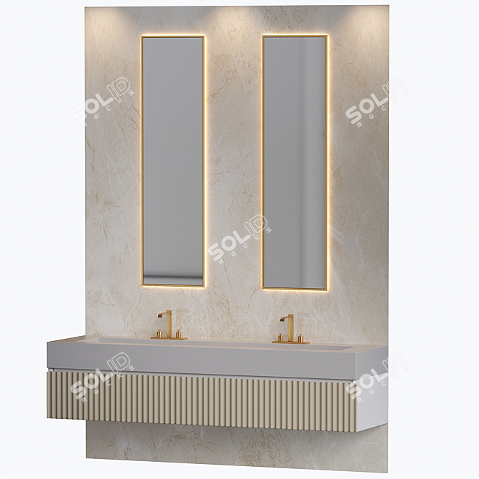 Modern Bathroom Furniture Set Influence 3D model image 2