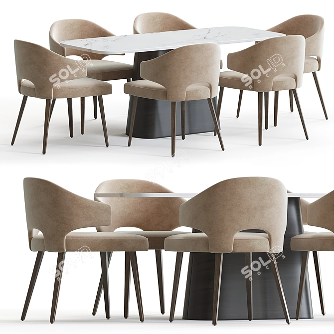 Eva Calacatta Dining Table 2014 3D model image 1