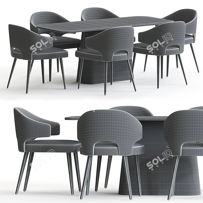 Eva Calacatta Dining Table 2014 3D model image 3