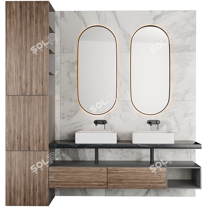 Modern Bathroom Furniture Set 01 3D model image 2