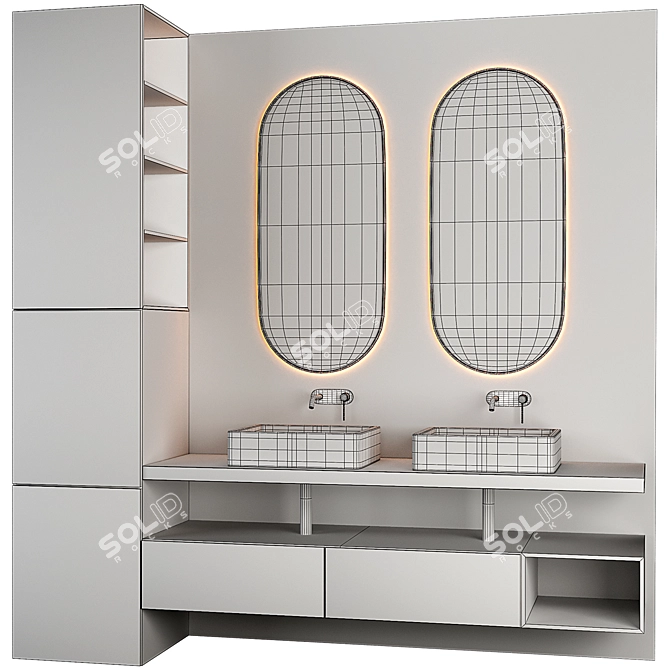 Modern Bathroom Furniture Set 01 3D model image 6