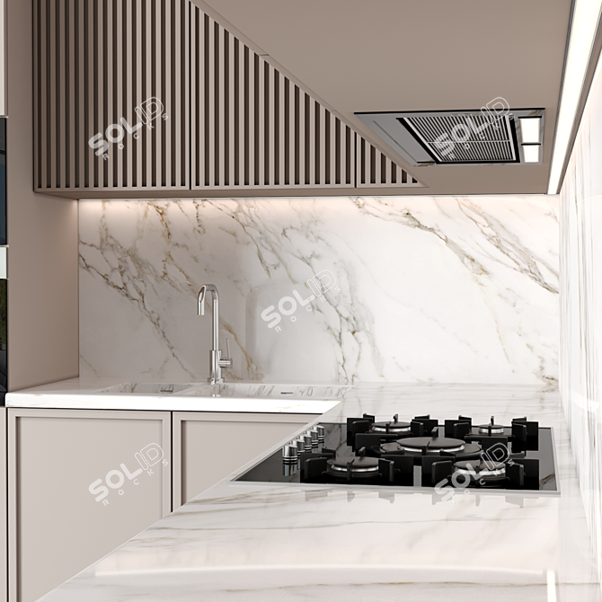 Modern Kitchen 3D Model Set 3D model image 5