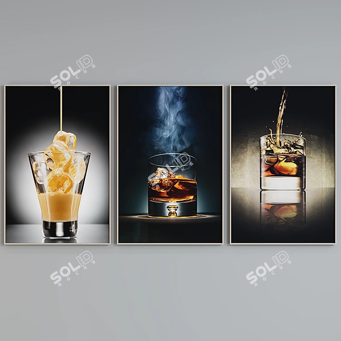 Modern Glass Picture Frame Set 3D model image 2