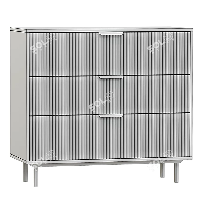 Levante-1 White Modern Comod Export 3D model image 2