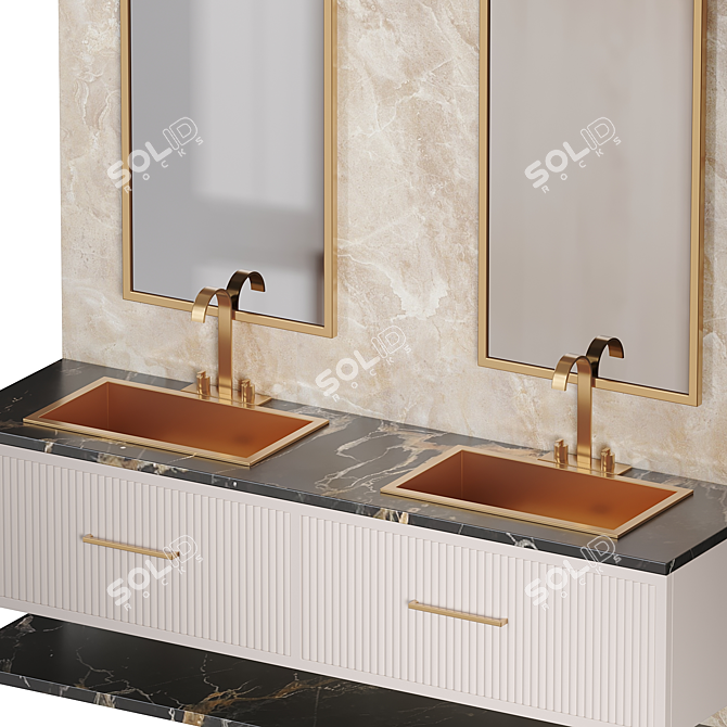 Contemporary Modular Bathroom Furniture 3D model image 3