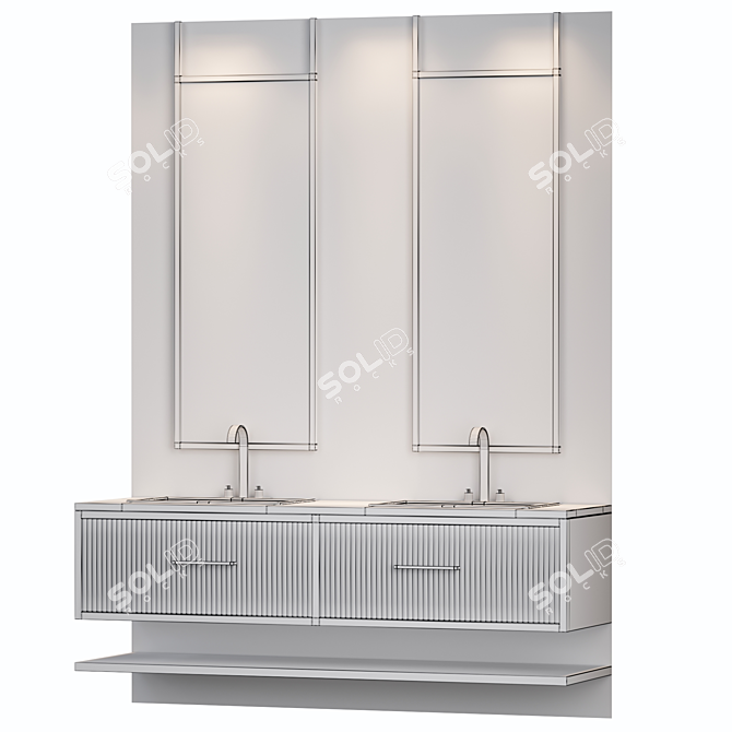 Contemporary Modular Bathroom Furniture 3D model image 4