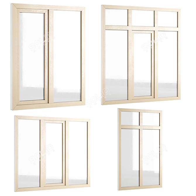 Miniature PVC Windows Set 3D model image 4