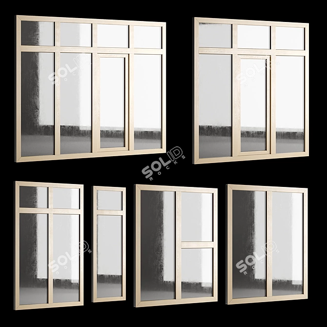 Miniature PVC Windows Set 3D model image 5