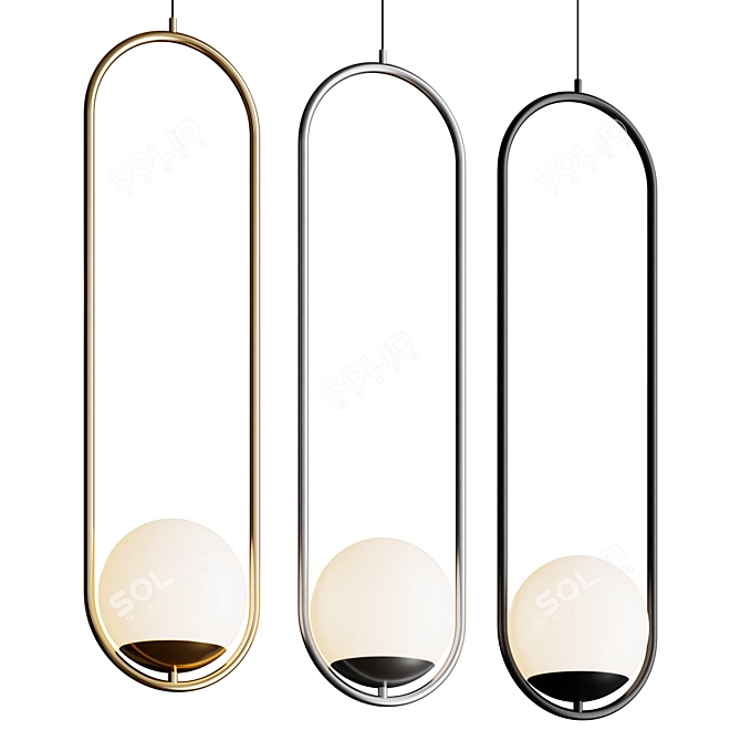 Glass Shade LED Pendant Light 3D model image 1