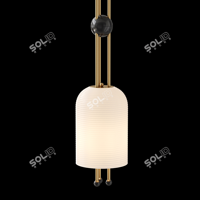 Elegant Dome Glass Floor Lamp 3D model image 2