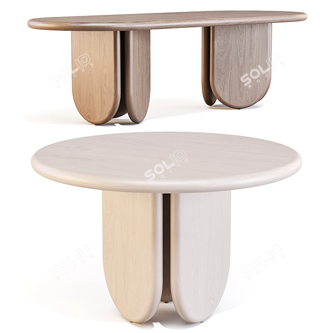 Cuff Studio Paddle Dining Table 3D model image 1