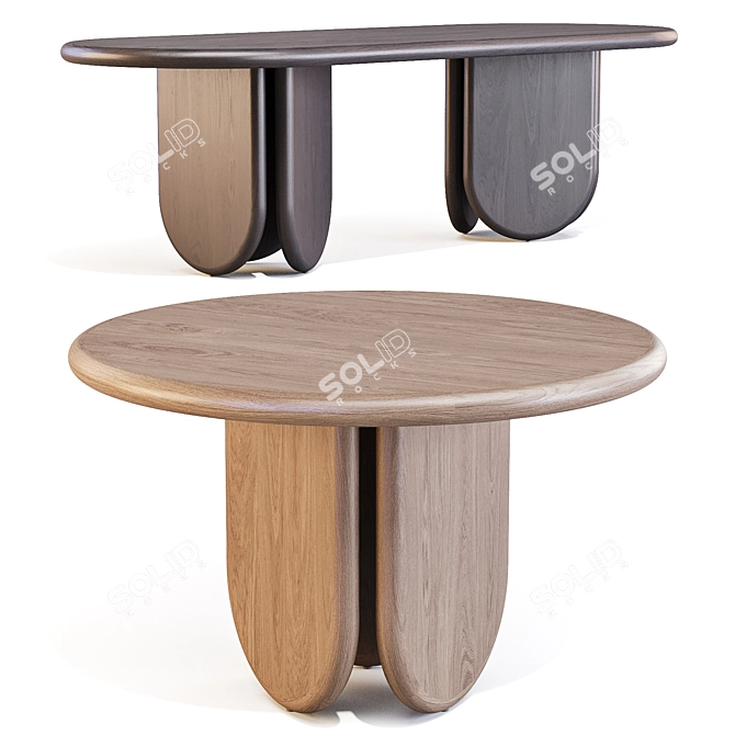 Cuff Studio Paddle Dining Table 3D model image 2