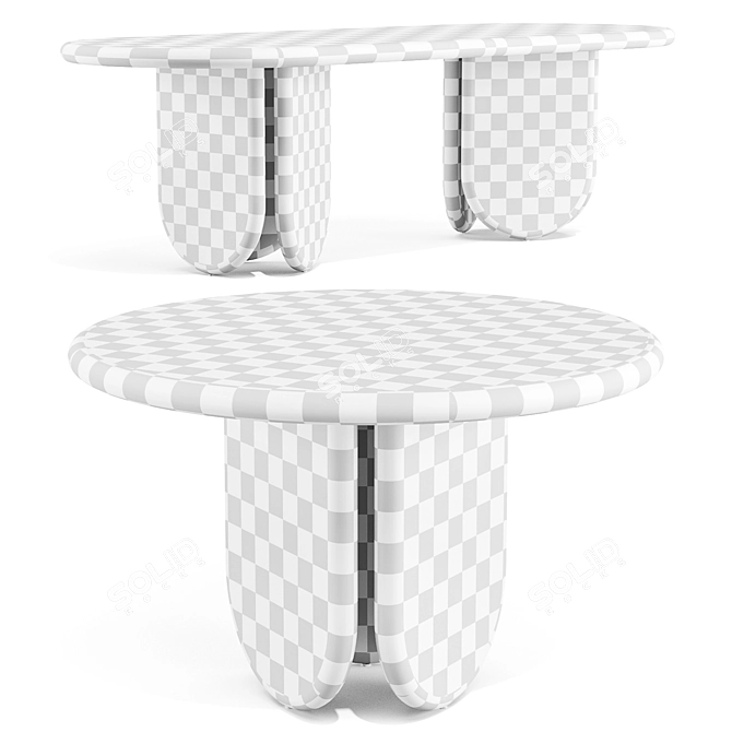 Cuff Studio Paddle Dining Table 3D model image 3