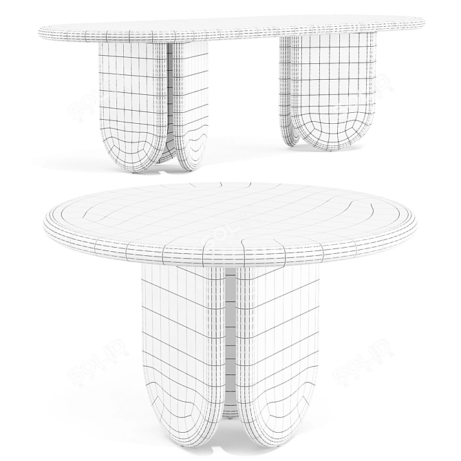 Cuff Studio Paddle Dining Table 3D model image 4