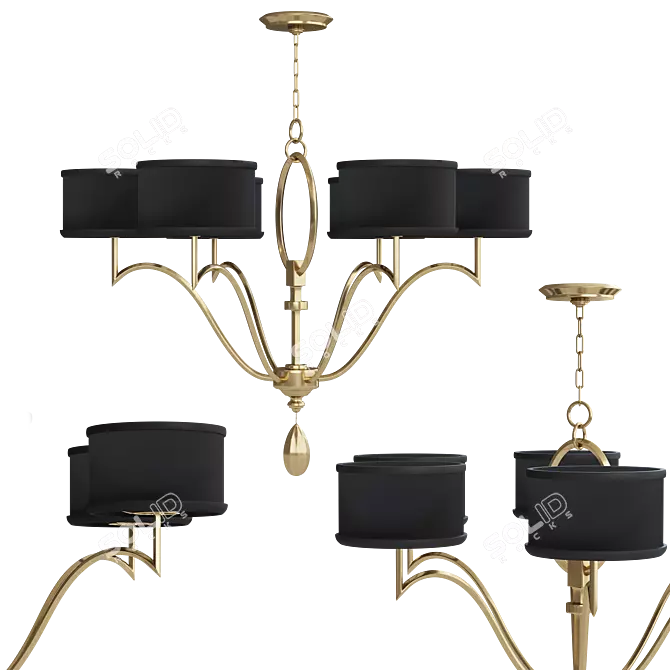 Luxury Round Chandelier Light Fixture 3D model image 1