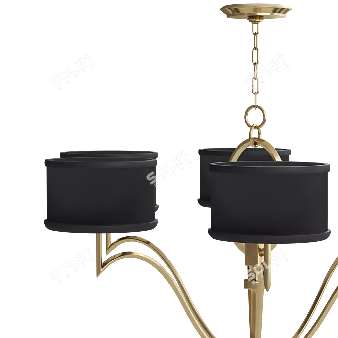 Luxury Round Chandelier Light Fixture 3D model image 3