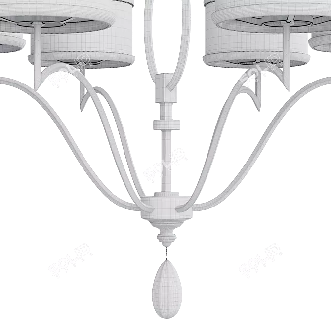 Luxury Round Chandelier Light Fixture 3D model image 5