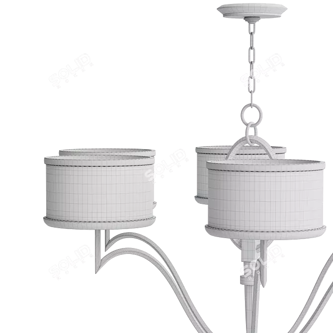 Luxury Round Chandelier Light Fixture 3D model image 6