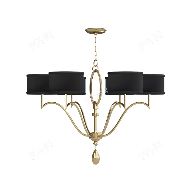 Luxury Round Chandelier Light Fixture 3D model image 7