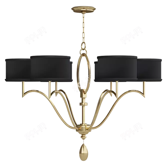 Luxury Round Chandelier Light Fixture 3D model image 8