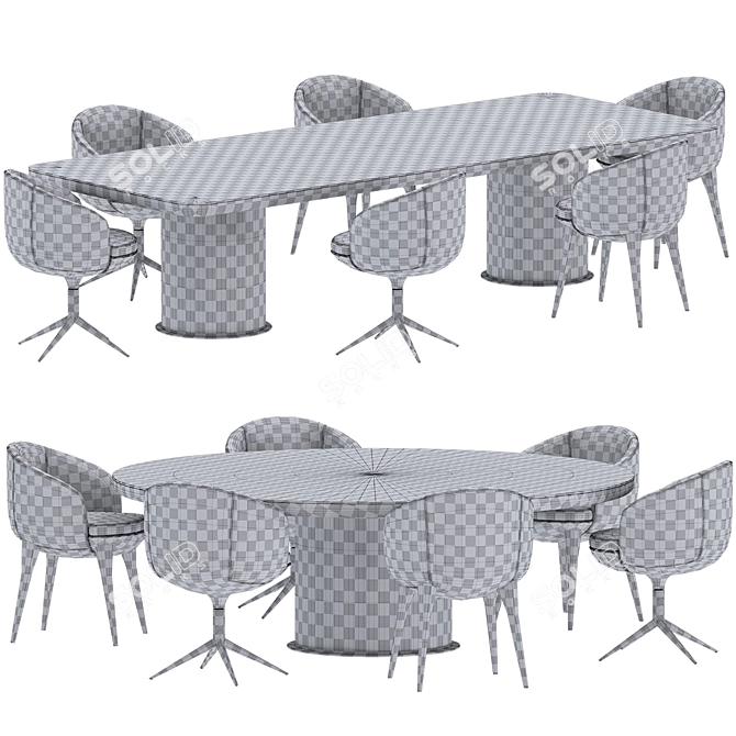 Minotti Dining Set Brady-Raphael 3D model image 14