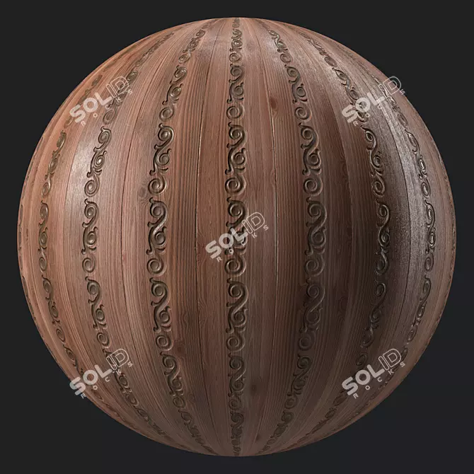 Ornamented Wood Panel Texture 3D model image 1