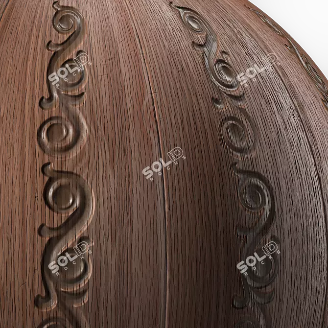 Ornamented Wood Panel Texture 3D model image 2