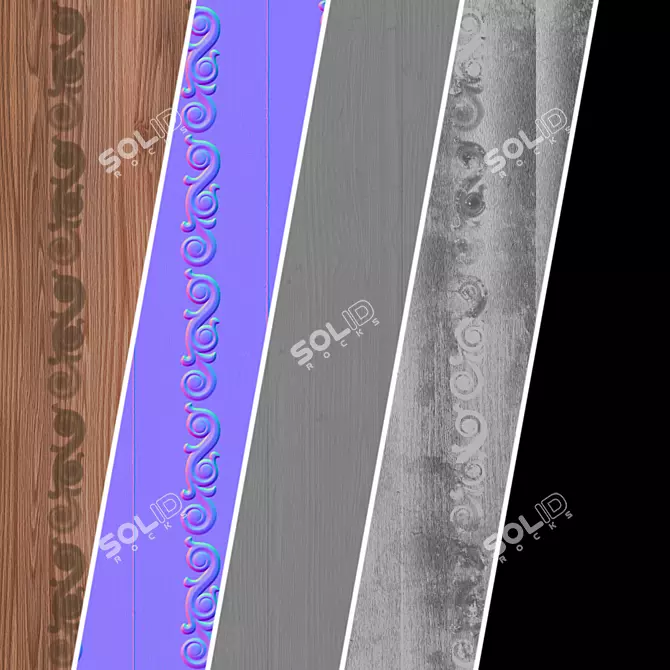 Ornamented Wood Panel Texture 3D model image 3