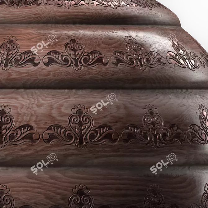 Ornamented Wood Panel Texture 3D model image 4