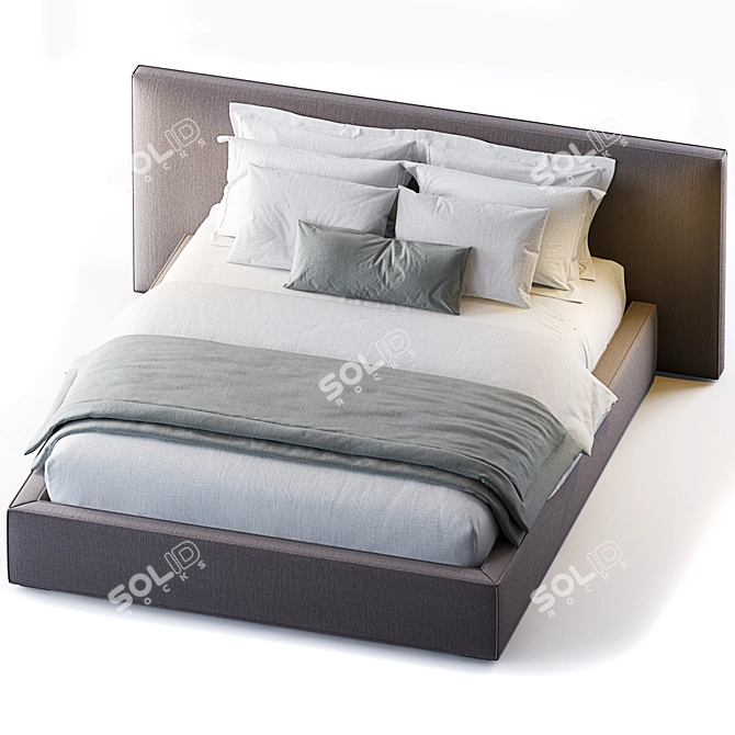 Modern Bowie Bed Frame 3D model image 2