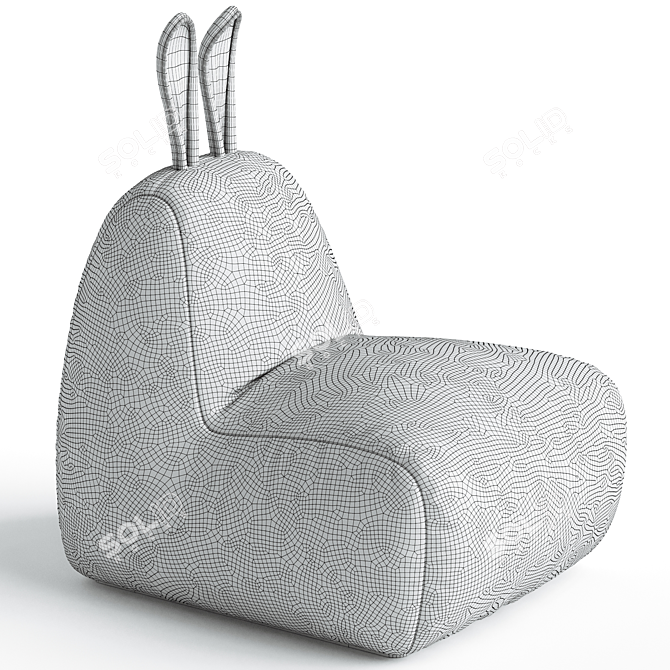 Bunny Big Velvet Beanbag Chair 3D model image 5