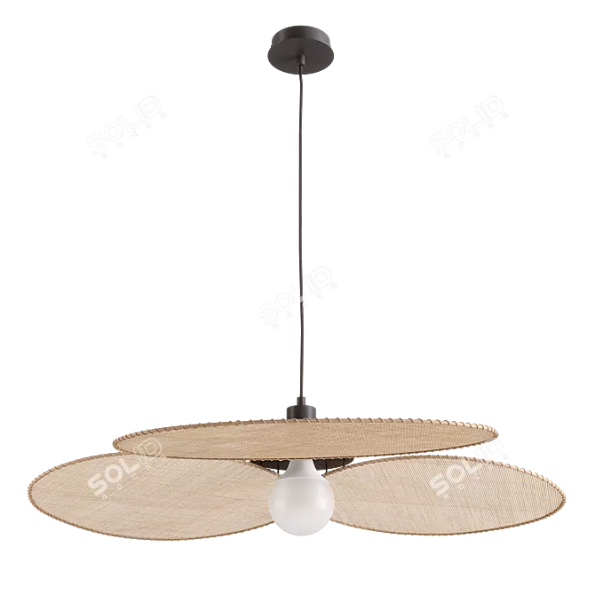 Rattan Canopée Ceiling Lights 3D model image 1