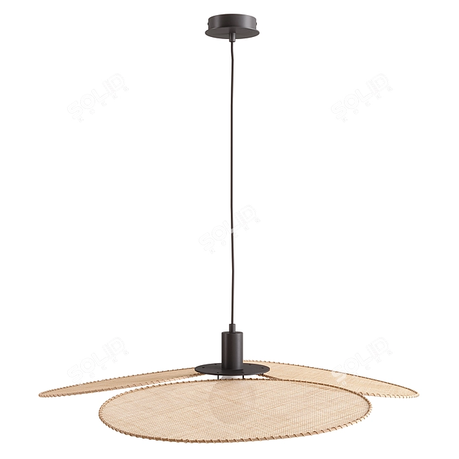 Rattan Canopée Ceiling Lights 3D model image 4