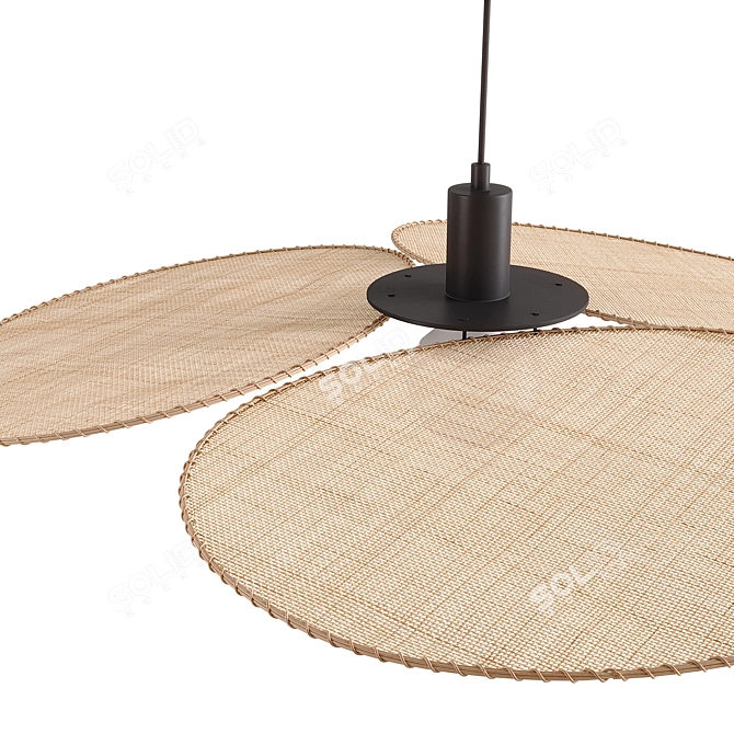 Rattan Canopée Ceiling Lights 3D model image 6