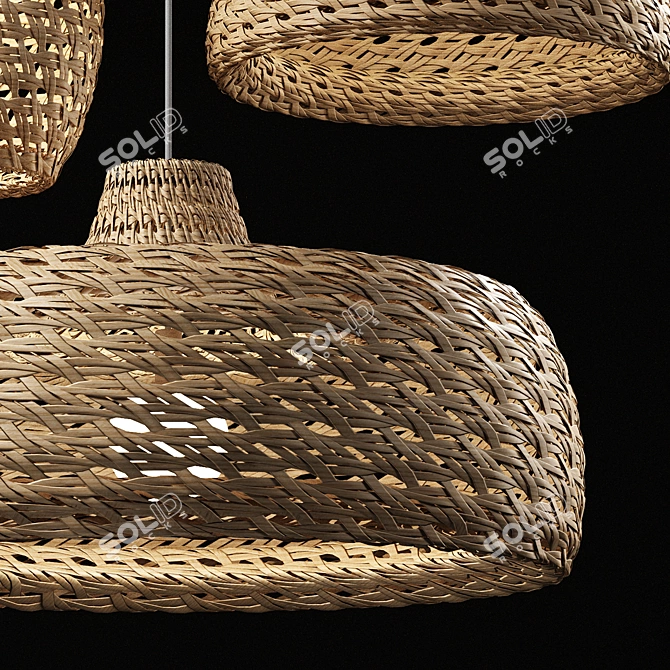 Rattan Pendant Lights Trio\Carbona 3D model image 2