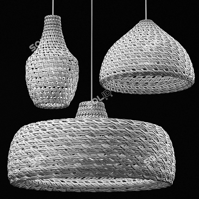 Rattan Pendant Lights Trio\Carbona 3D model image 5